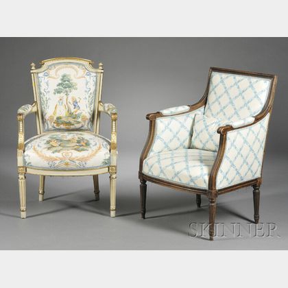 Louis XVI-style Fauteuil and Bergere