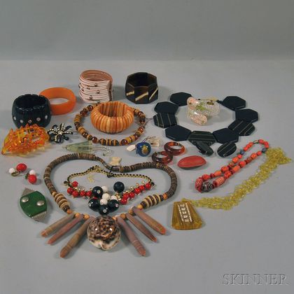 Collection of Bakelite and Costume Jewelry
