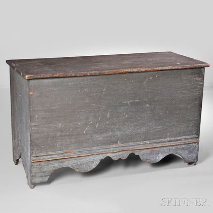 Blue-painted Six Board Chest