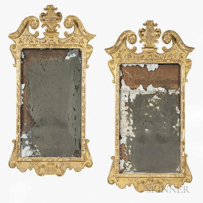Pair of George II Gilt-gesso Mirrors
