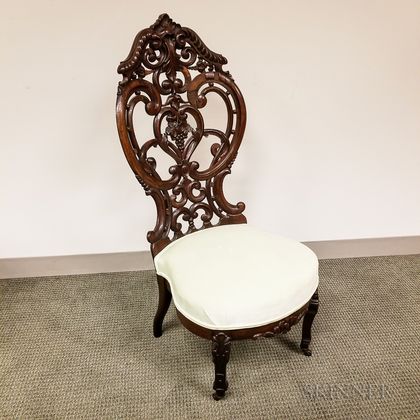 Victorian Belter-type Carved and Laminated Rosewood Side Chair