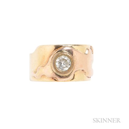 14kt Bicolor Gold and Diamond Ring, Sam Kramer