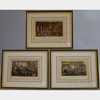 Three Framed 19th Century English Caricature Prints