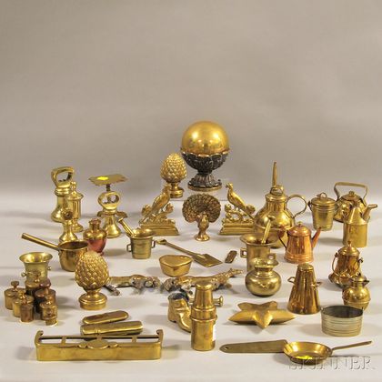 Approximately Fifty-two Small Brass and Metal Decorative Items