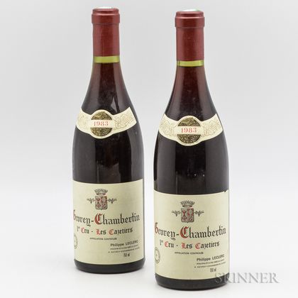 P Leclerc Gevrey Chambertin Les Cazetiers 1983, 2 bottles 