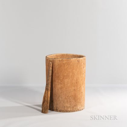 Carved Tree Trunk Barrel