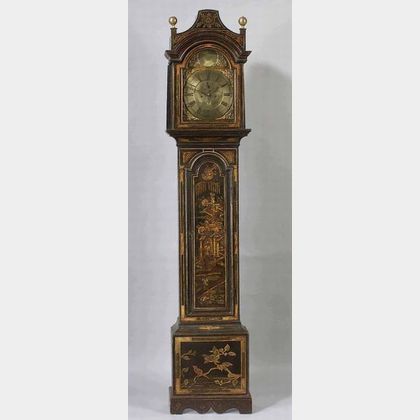 George III Japanned Tall Case Clock