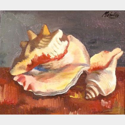 Jan Matulka (Czech/American, 1890-1972) Still Life with Conch Shell
