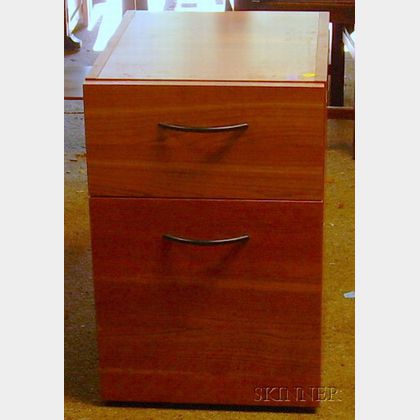 Modern Cherry Two-Drawer File Cabinet. 