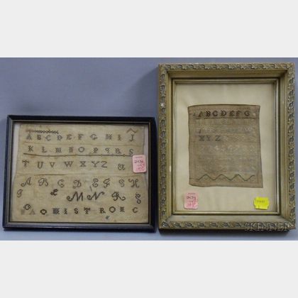 Two Framed Small Late 18th/19th Century Needlework Samplers