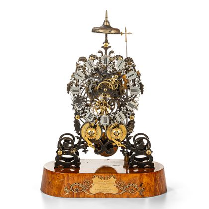 Gothic-form Chain Fusee Skeleton Clock