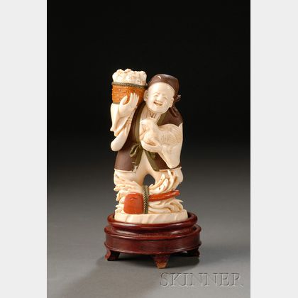 Polychrome Ivory Carving