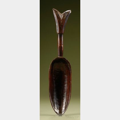 African Carved Wood Ladle
