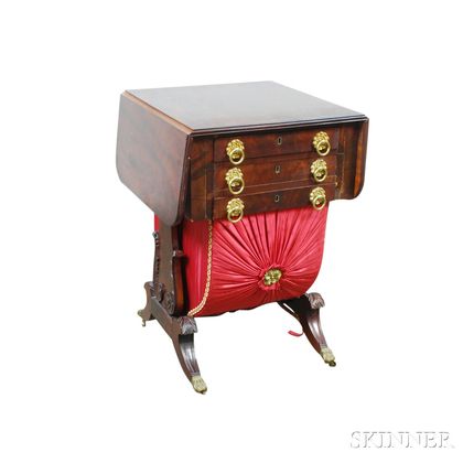 Federal Carved Mahogany Sewing Stand