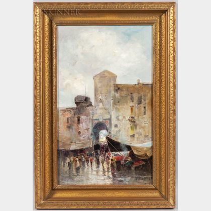 Oscar Ricciardi (Italian, 1864-1935) Market Scene, Naples