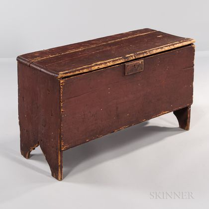 Early Red-painted Six-board Chest