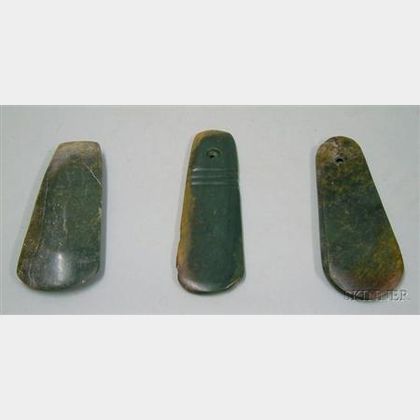 Three Jade Stone Celt Blades