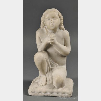 Continental School, 19th Century Statue of a Kneeling Penitent