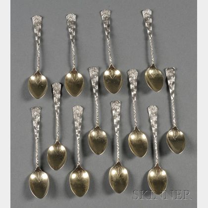 Set of Twelve Whiting Manufacturing Co. Sterling Demitasse Spoons