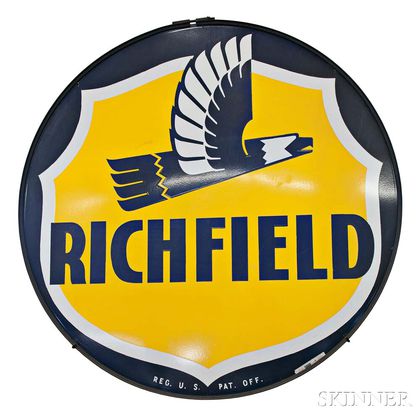 Large Circular Porcelain Richfield Sign