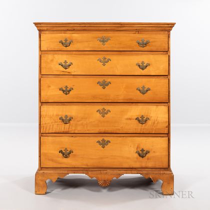 Chippendale Carved Maple Chest of Drawers