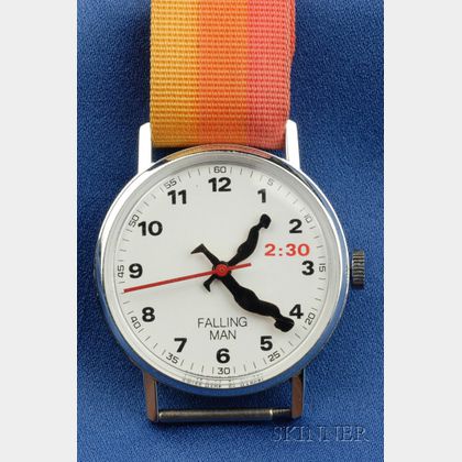 Artist-Designed Steel Wristwatch, Ernest Tino Trova