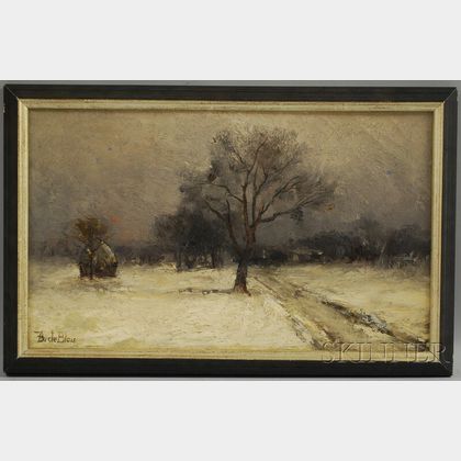 Francois B. De Blois (American/Canadian, 1829-1913) Snowy Winter Day