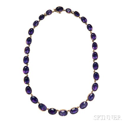 Group of Amethyst and Gold Jewelry