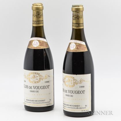 Mongeard Mugneret Clos Vougeot 1988, 2 bottles 