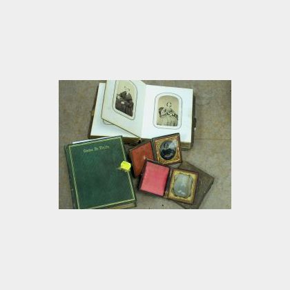 Two Early Photograph Albums with Portraits and Three Cased Portrait Photographs