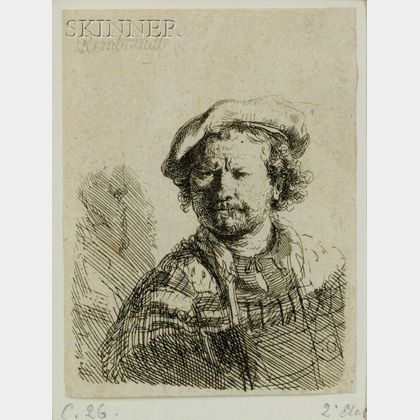 Rembrandt van Rijn (Dutch, 1606-1669) Rembrandt in a Flat Cap and Embroidered Dress