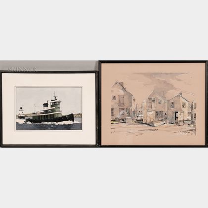 John Austin (American, 1918-2000) and S. Warren Krebs (American, 1936-2005) Two Nantucket Works: Green Tug #2