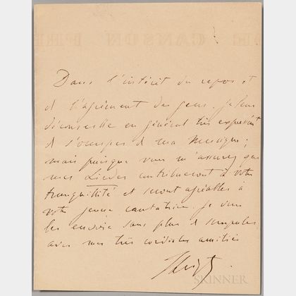 Liszt, Franz (1811-1886) Autograph Note Signed.