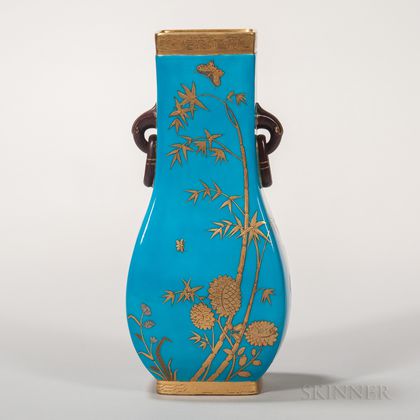 Minton Porcelain Turquoise-glazed Vase