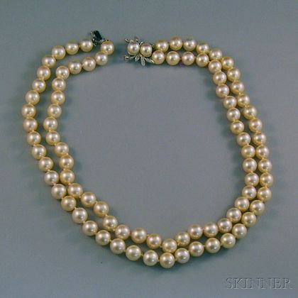 Double-strand Cultured Pearl Necklace