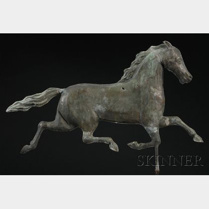 Molded Copper Trotting Horse Weather Vane