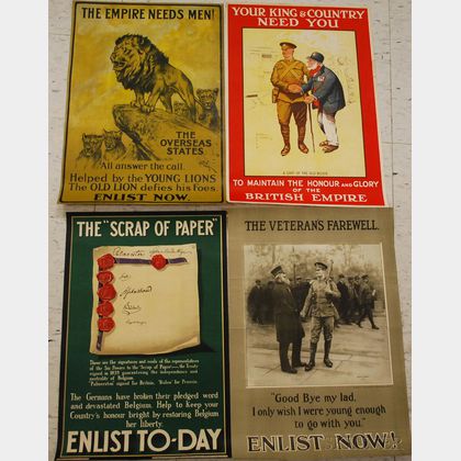 Four British WWI Enlistment Posters