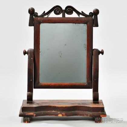 Red-painted Dressing Mirror