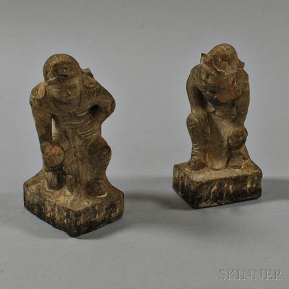 Pair of Stone Figural Bookends