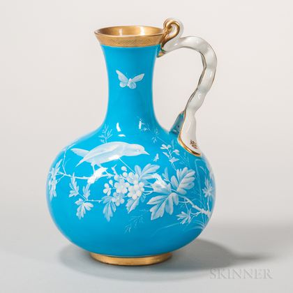 Minton Porcelain Turquoise-glazed Ewer