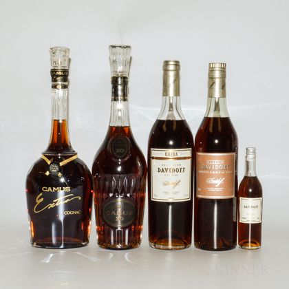 Mixed Cognac, 5 bottles (oc) 