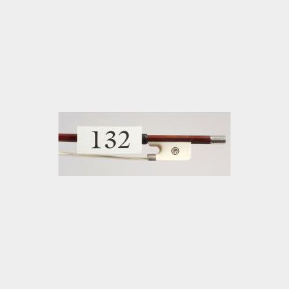 French Ivory and Silver Mounted Violin Bow, Charles Bazin
