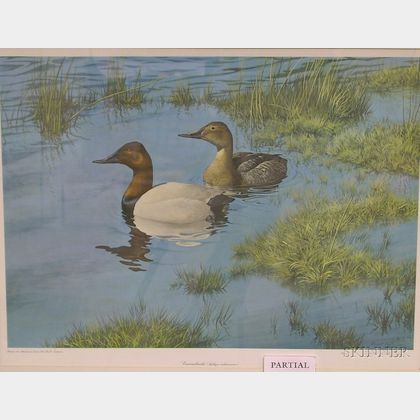 Lot of Two Offset Prints by Robert Verity Clem (American, b. 1933-): Canvasbacks