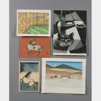 Thirteen Japanese Woodblock Prints