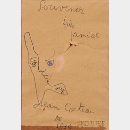 Jean Maurice Eugene Cocteau (French, 1889-1963) Souvenir très amical