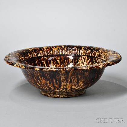 Bennington Pottery Flint Enamel Alternate Rib Pattern Washbowl