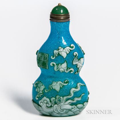 Blue Snowflake Peking Glass Snuff Bottle