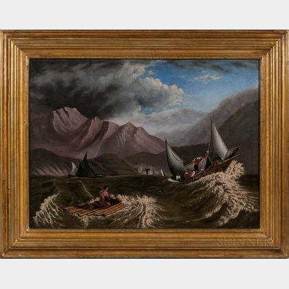 Attributed to Thomas Chambers (New York, 1808-1869) Approaching Storm above a Mountainous Cove