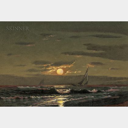 Warren Sheppard (American, 1858-1937) Moonlight Sailing