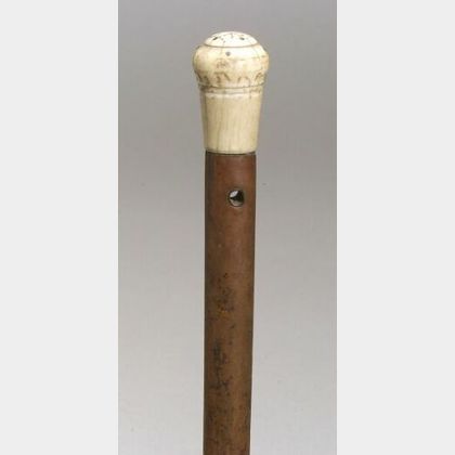 Ivory-topped Pomander Walking Stick